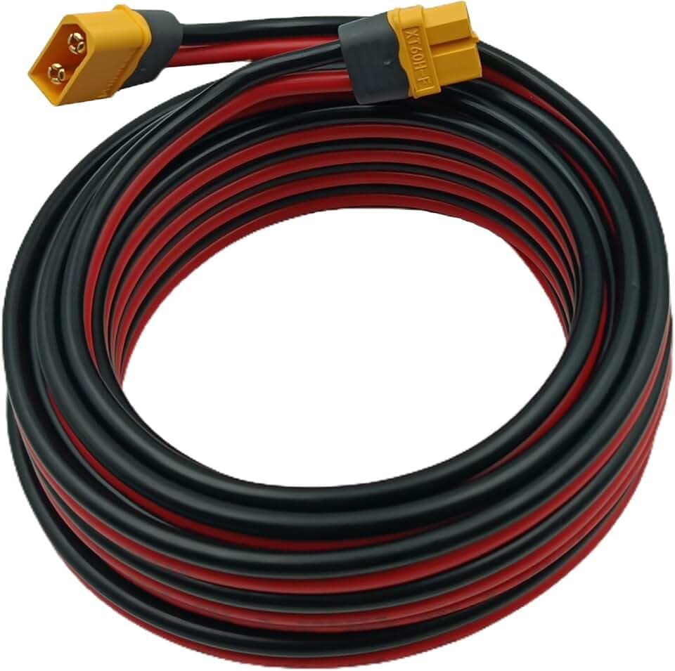 XT60 Verlängerungskabel 12AWG XT60 Verlängerung Stecker auf Buchse Kompatibel für EcoFlow Powerstation 6M