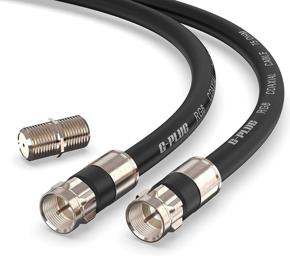 G-PLUG 100FT RG6 Coaxial Cable Extender - Coax Cable Cord, Triple Shielded