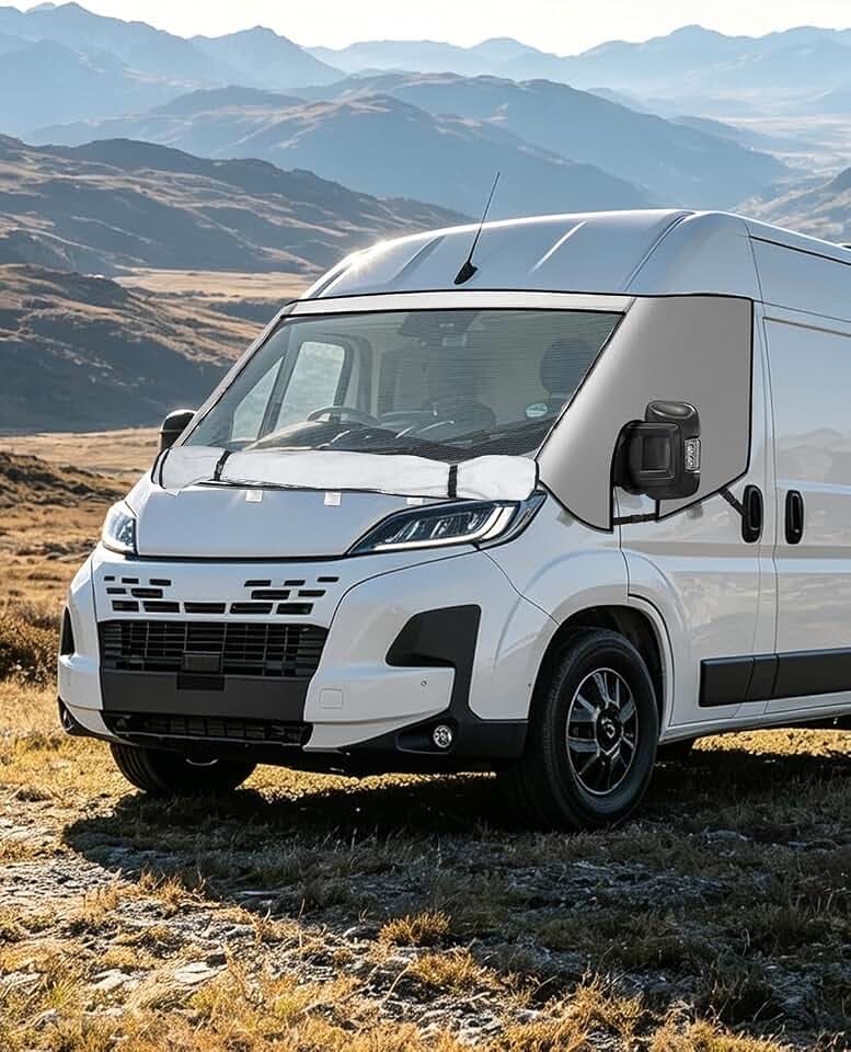 Ducato Sonnenschutz Frontscheibe Frontscheibenabdeckung Reißverschluss Thermoschutz Abdeckung Ducato mit Sichtschutznetz für P-eugeot Boxer C-itroen Relay X250/290