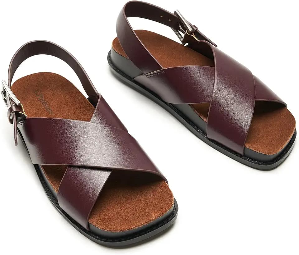 C.Paravano Women Sandals | Slide Sandals | Dressy Flat Sandals | Designer