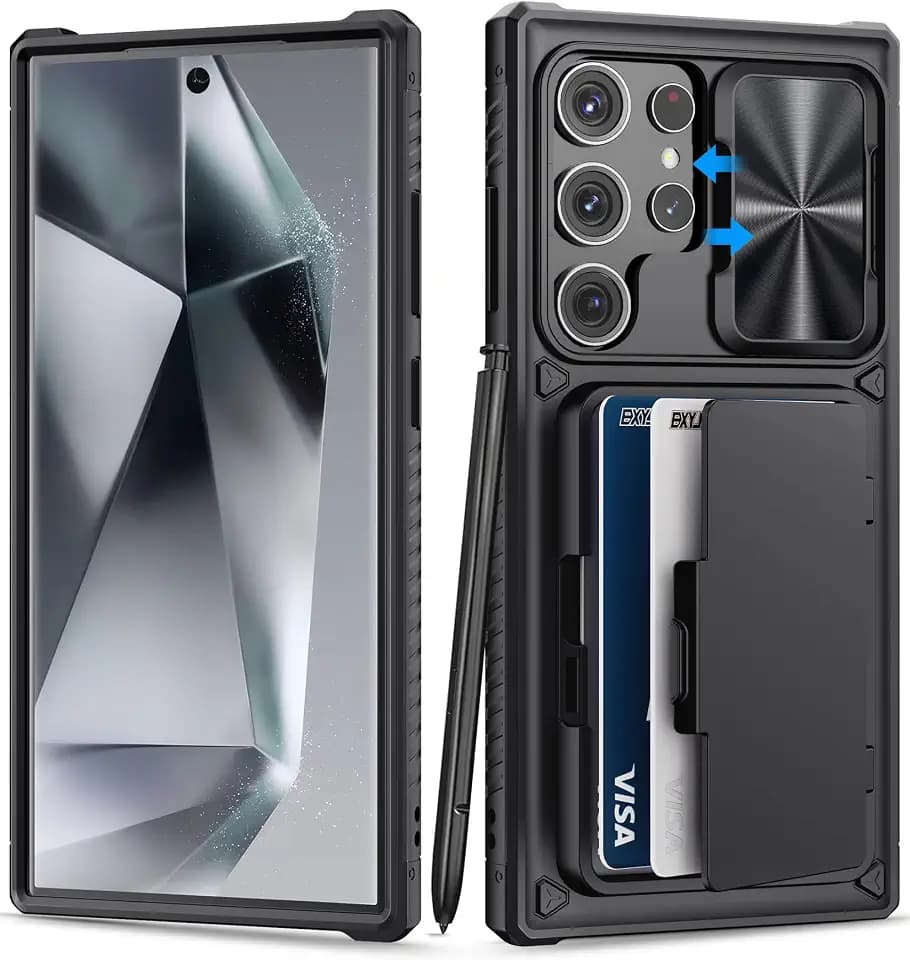 BXYJY for Samsung Galaxy S24 Ultra Case Wallet, Credit Card Holder, Black