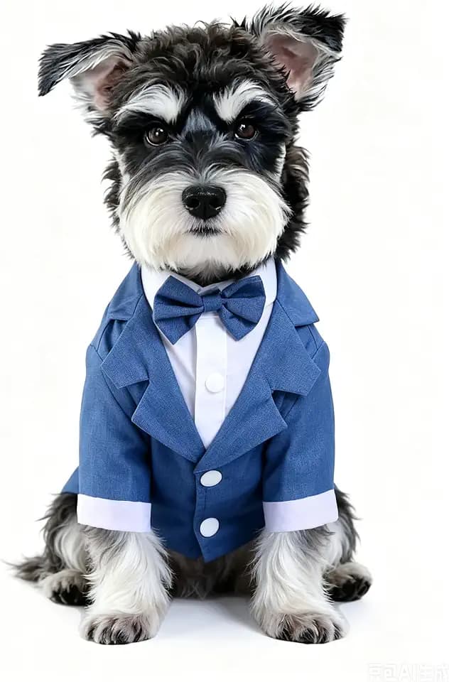 Black, White, Blue Dog Shirts for Wedding, Puppy Tuxedo, Dog Formal Wear, Doggie Tux, Suit and Tie Costume Blue Large