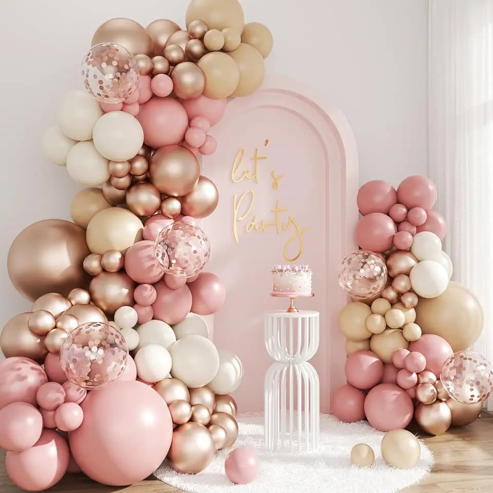Dusty Pink Balloon Arch Kit for Boho Birthday Bridal Shower
