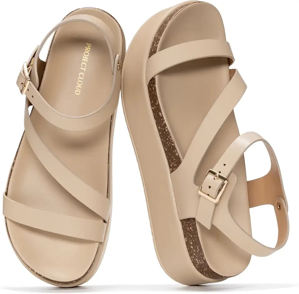 Project Cloud Adjustable Strap Platform Sandals Women Footwear