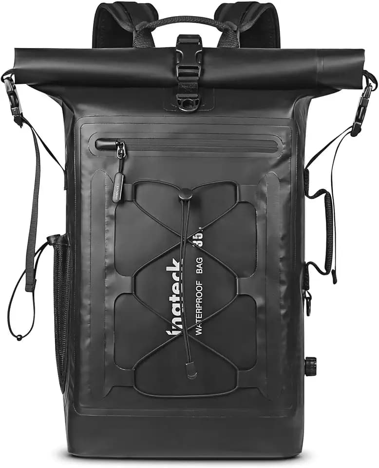 Inateck RollTop Rucksack Herren 30-35L Wasserdichter Multifunktionaler Organizer mit Abnehmbarem Schulterriemen Auslassventil Wasserdichtem Reißverschluss Für Radfahren Outdoor Wandern
