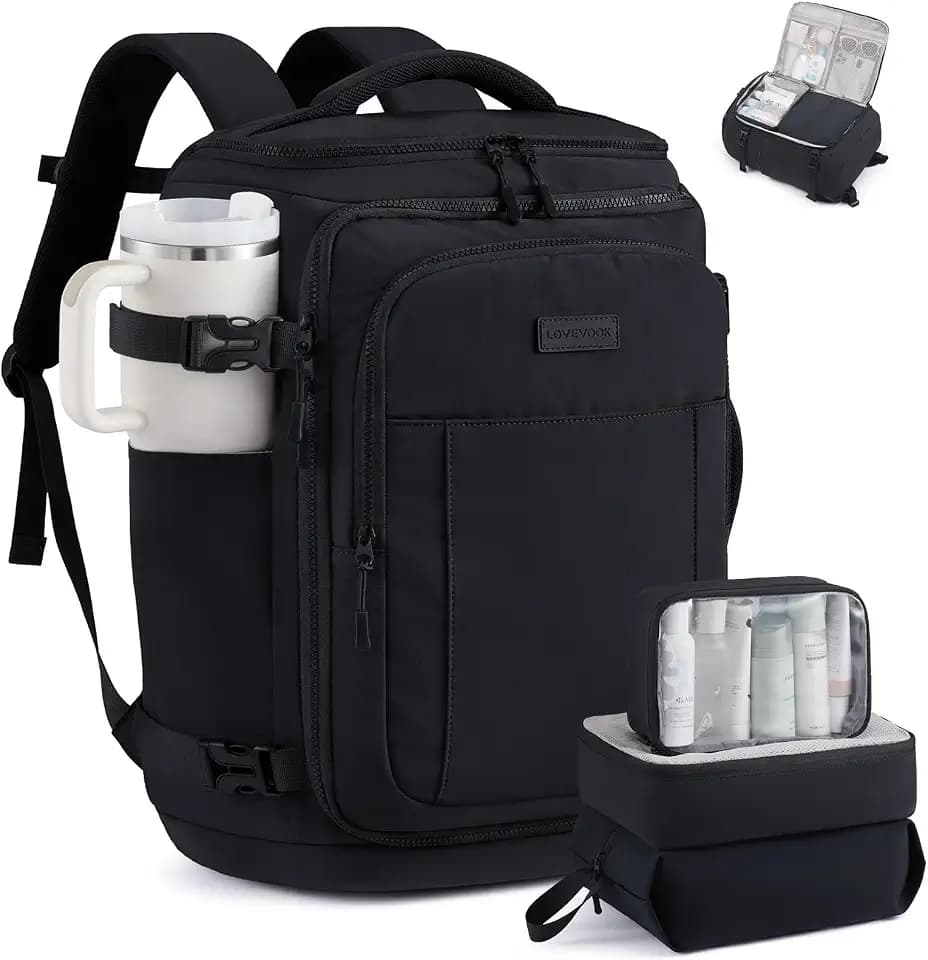 LOVEVOOK Travel Backpack for Women Men, 40L Carry On Travel Backpack