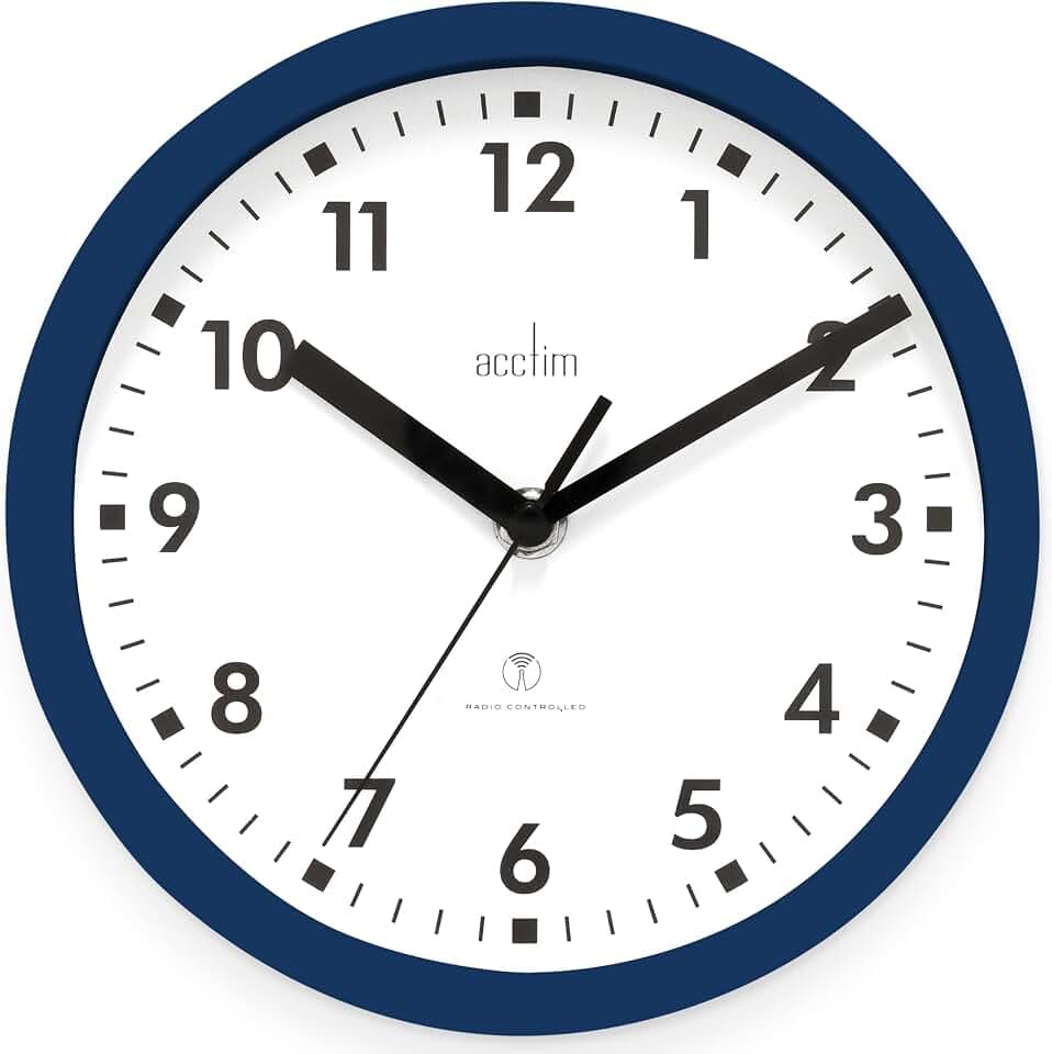 Acctim 74669 Nardo Funk-Wanduhr, 20 cm, Mitternachtsblau