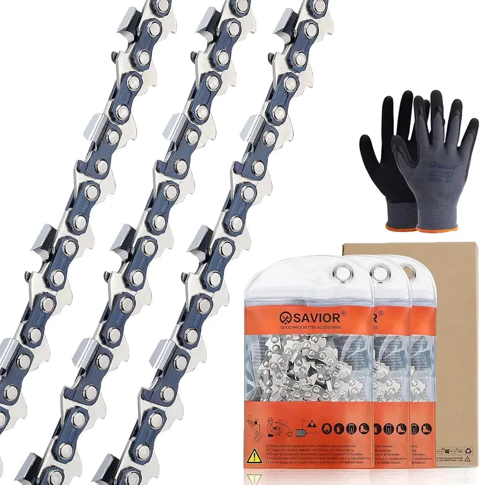 Savior 3Pack S44 Pole Pruner Saw Chain for 12-Inch Guide Bars, 3/8" LP Pitch .050" Gauge 44 Drive Links Replacement 63 PM3 44, 3636 005 0044, T44 Fits Echo, Stihl MS 170 McCulloch and more