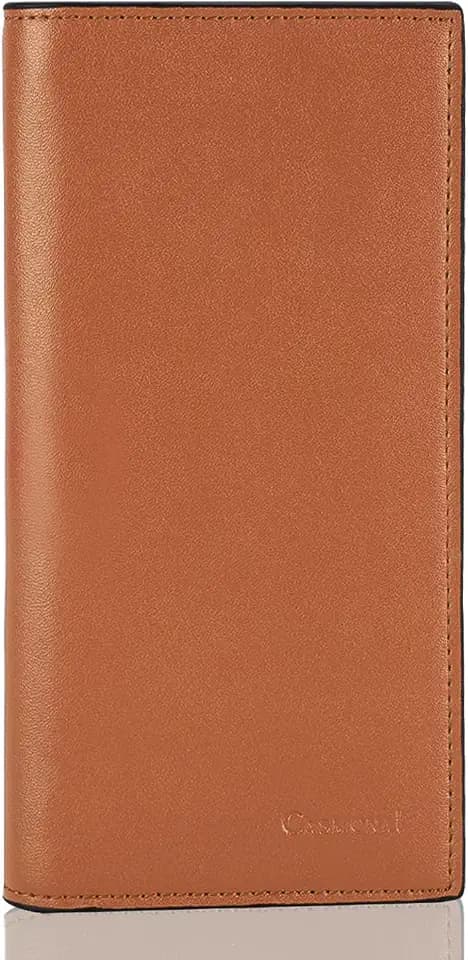 CASMONAL Checkbook Cover for Women & Men, PU Leather Wallet RFID Blocking