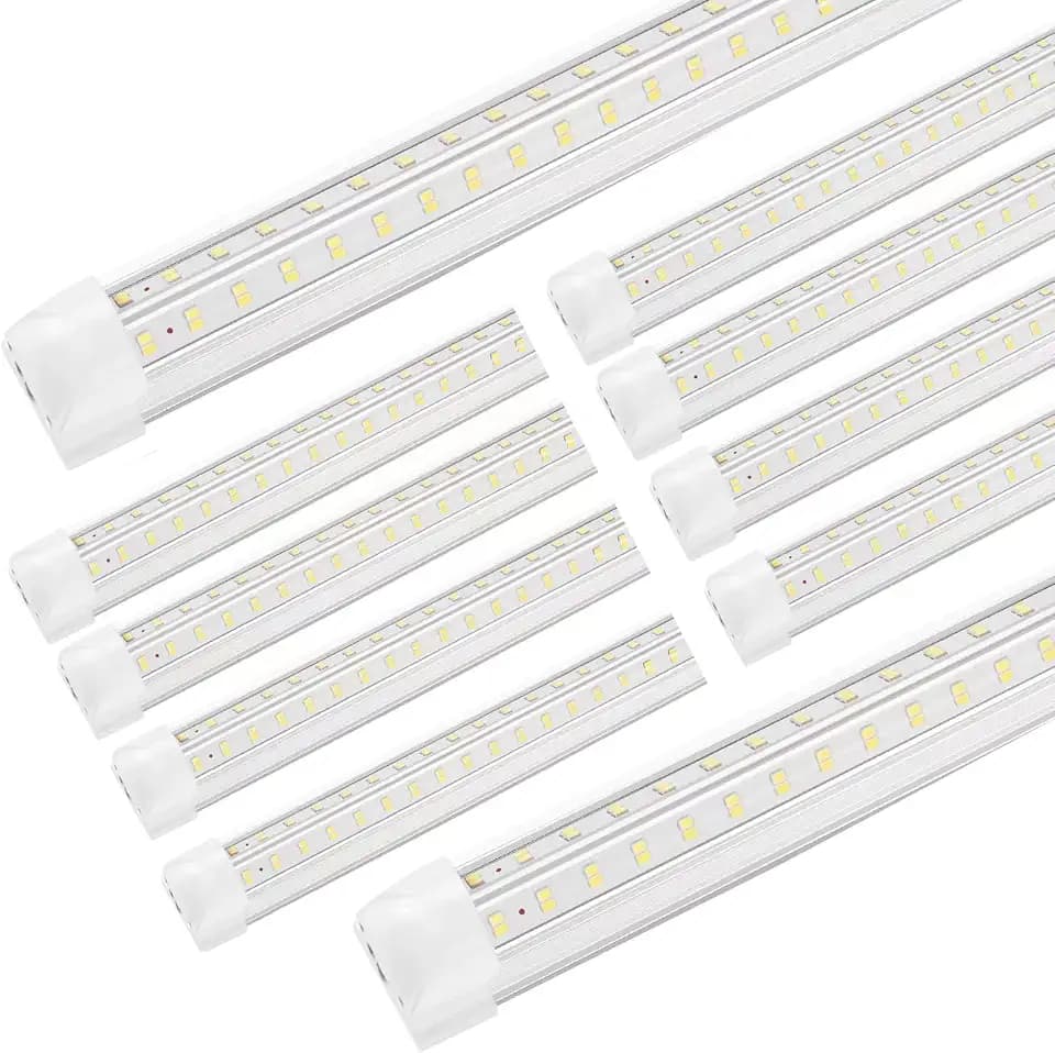 XLNYUUI Led Shop Lights,4FT LED Light 50W 6500K 7000LM Led Daylight,Garage Light Linkable Clear Cover Integrated V-Shape for Garage Warehouse Workbench Workshop(10-Pack)