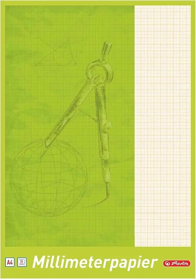 Herlitz Millimeterblock A4, 25 Blatt, 5 Stück