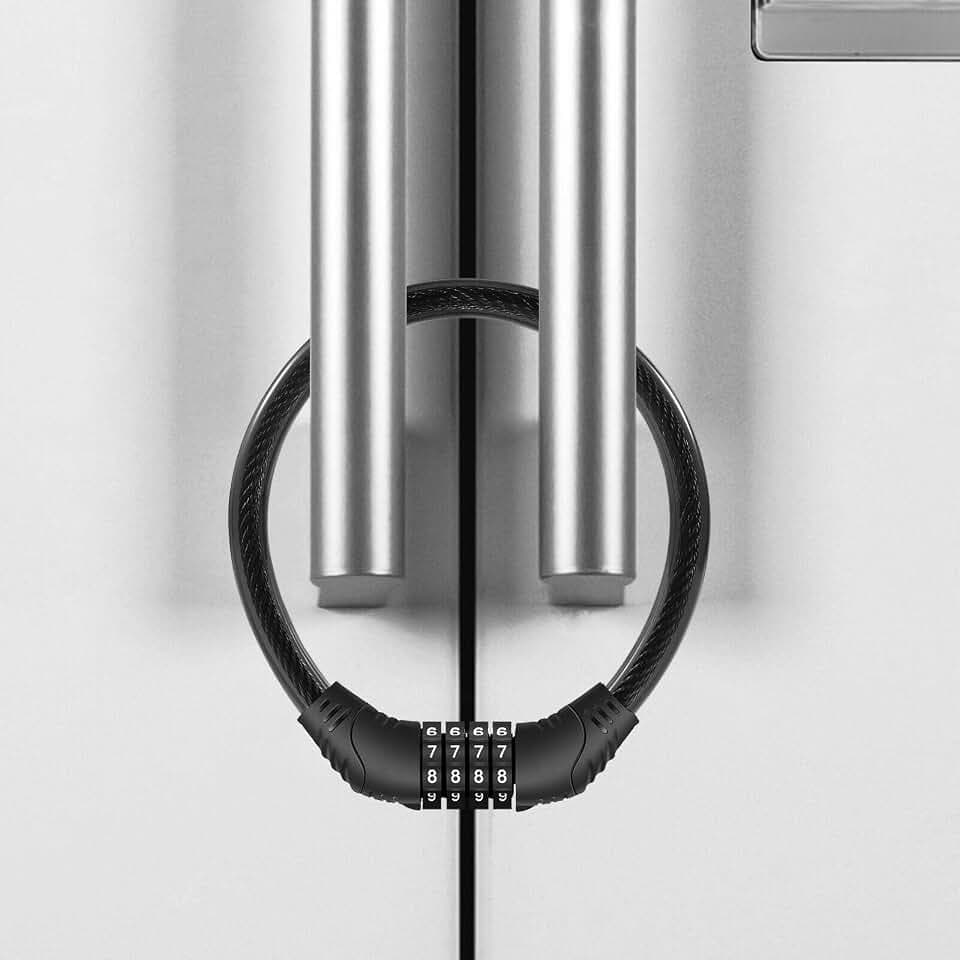 Rofio Fridge Lock, Refrigerator Lock, 4-Digit Combination Lock for Cabinets