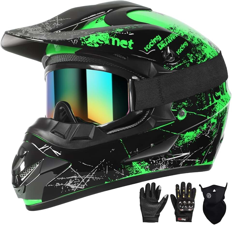 SPARK Youth Kids Dirt Bike ATV Full Face Motocross Helmet DOT Approved