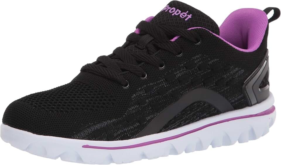 Propet Womens TravelActiv Axial Walking Walking Sneakers Shoes - Black