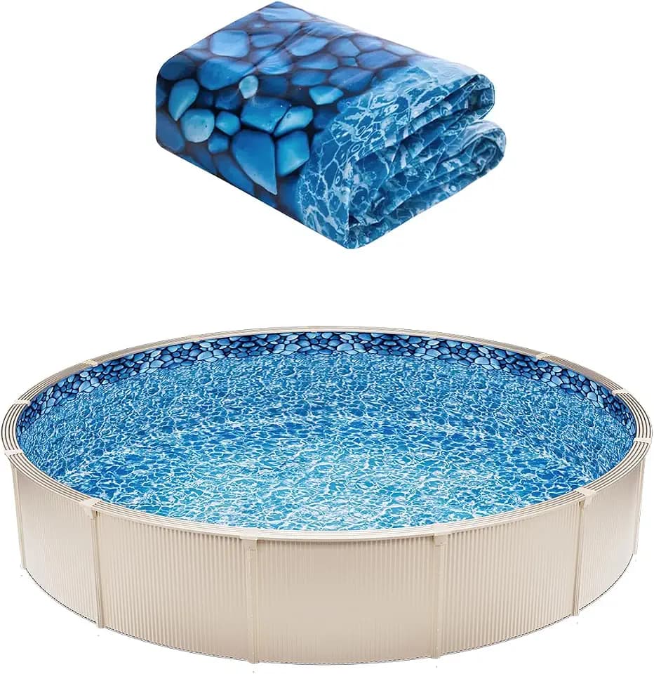VEVOR 24-ft Round Above Ground Pool Liner, Overlap Pool Liners, Standard Gauge Vinyl, 48-to-54inch Wall Height, Designed for Steel Sided Above-Ground Swimming Pools