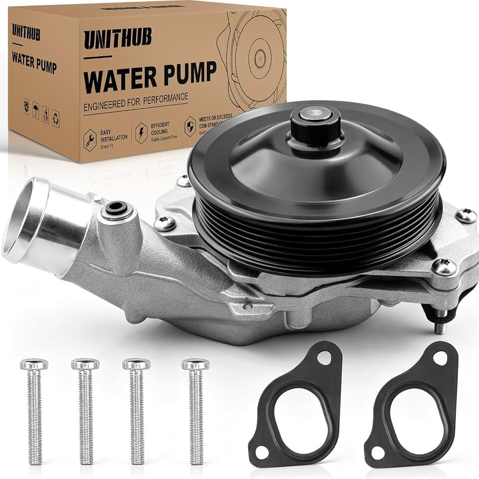 Engine Water Pump Automotive w/Pulley 1312464 1442060 Compatible for Land Rover Discovery Range Rover LR4 Compatible for Jaguar 3.0L 5.0L 2010-2021