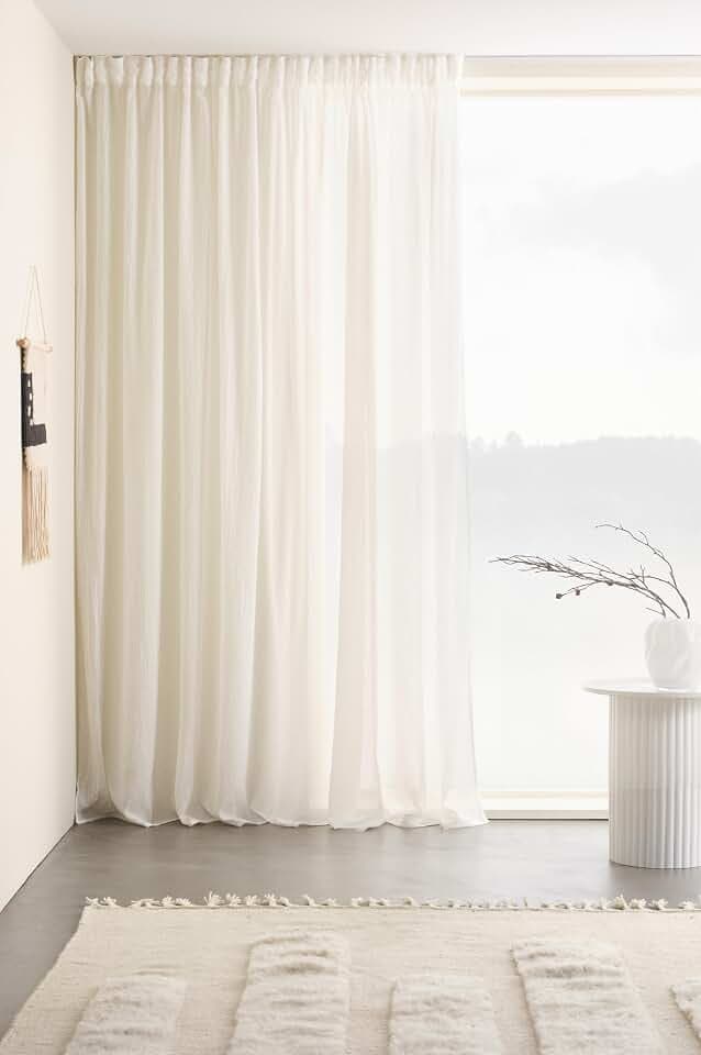 JOTEX Multifunktionsgardine Layer Extrabreite Vorhang 275 cm Polyester-Baumwoll -Mischung, Oeko-TEX® Standard 100 Zertifiziert, bessere Baumwolle - Weiß, 1 Stück 275 x 300 cm