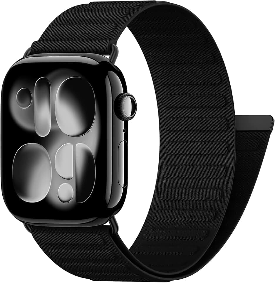 AMSKY Magnetisch Nylon Loop Band Kompatibel mit Apple Watch Armband