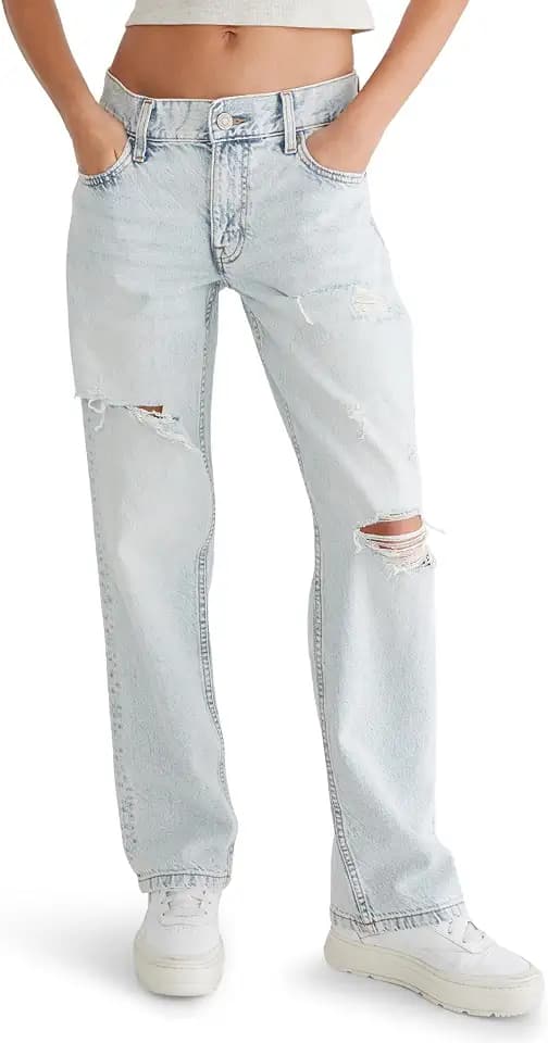 AEROPOSTALE Women's Low Rise Elastic Waist Baggy Jeans