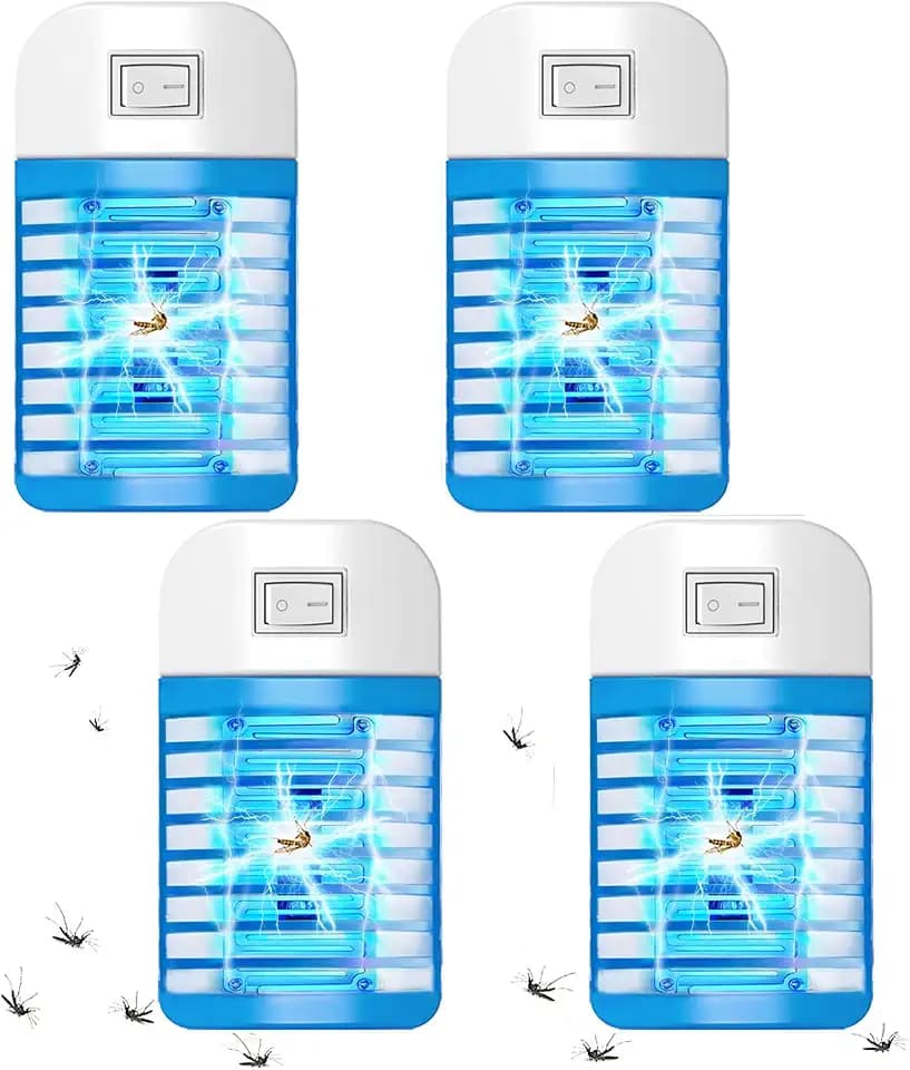 Insektenvernichter Elektrisch, Steckdosen-Insektenvernichter mit UV-Licht, mückenfalle, für Fliegen, Mücken, Motten, Küche, für Schlafzimmer, Indoor (4 Pack)