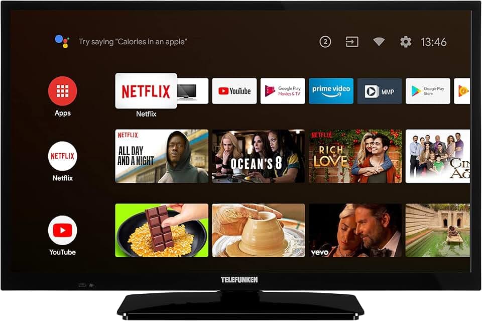 TELEFUNKEN XH24AN550MV Fernseher 24 Zoll Android Smart TV HD-Ready Camping