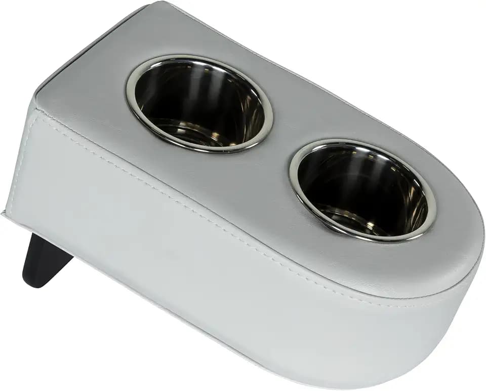 Lippert Sunset Collection Pontoon Cup Holders, Portable, Durable Marine Grade Construction, Holds Two Beverages, Durable Vinyl, Stainless Steel,13.5" L x 6.5" W x 5.5" H - 2024049110