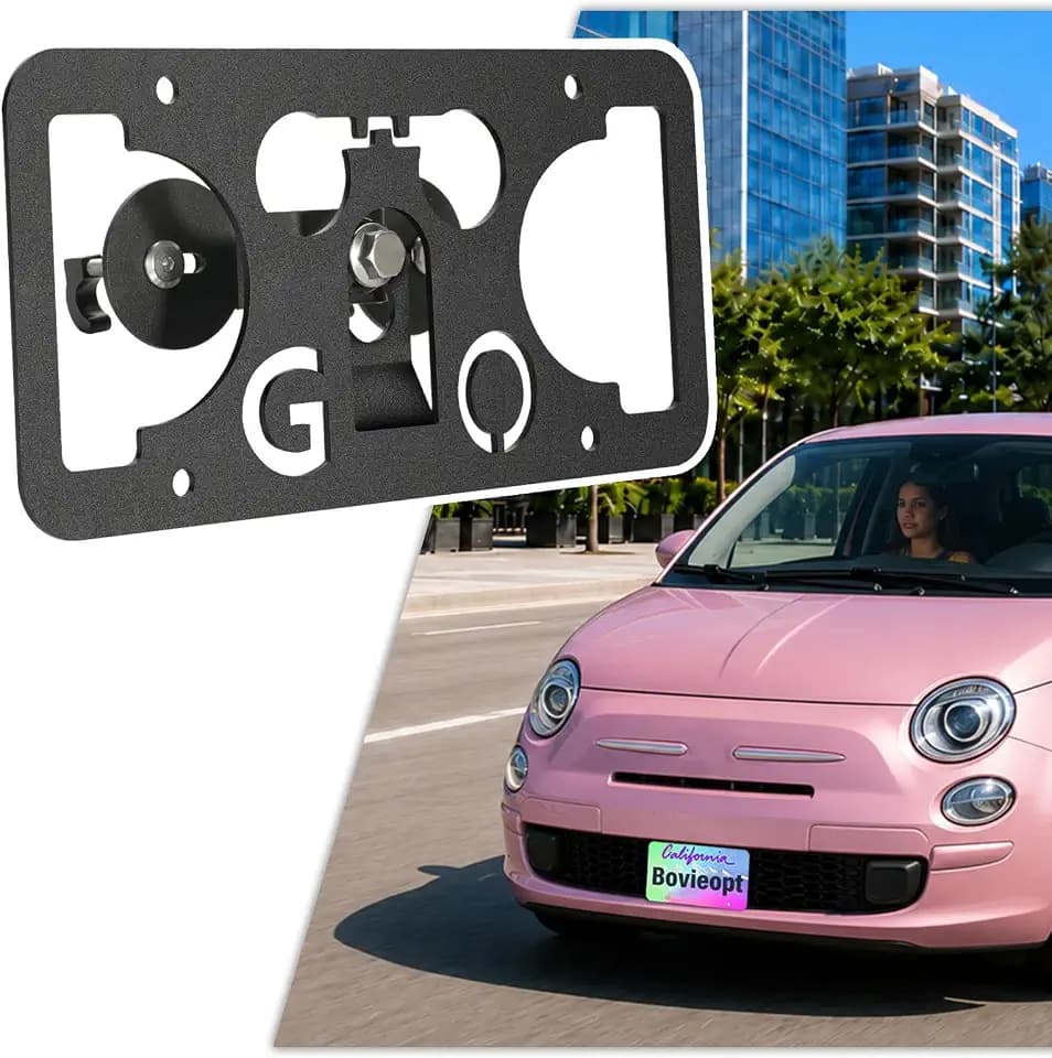 No Drill License Plate Mount Fits 2013-2019 Fiat 500, 500e or Abarth