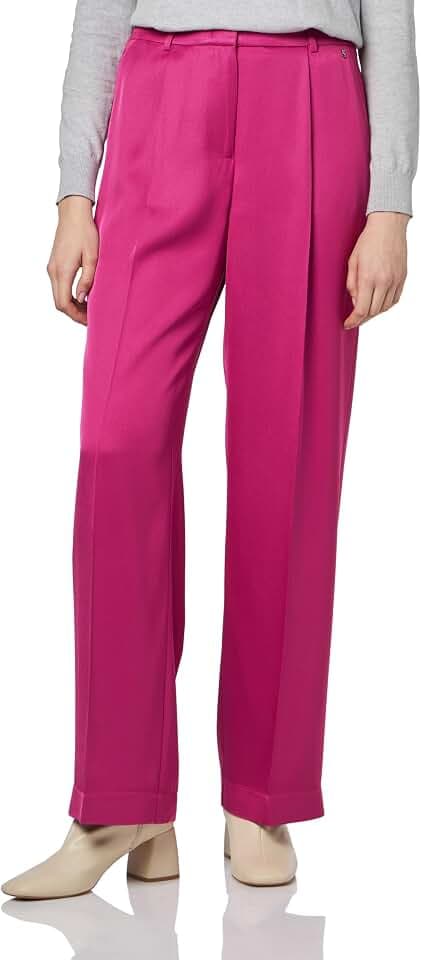 COMMA Regular: Twill-Hose mit Wide Leg
