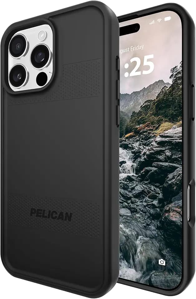 Pelican Protector iPhone 16 Pro Max Case - Rugged MagSafe Phone Case -Black