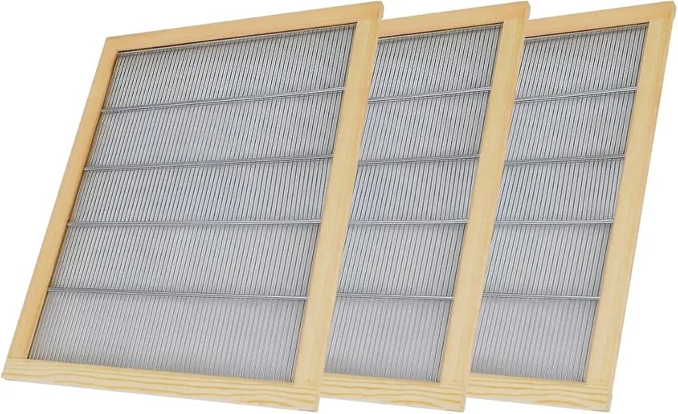 Wooden Bound Metal Queen Excluder 3 Pcs 8 Frames Queen Excluder Beekeeping Separate The Queen from The Honey Beekeeping Supplies