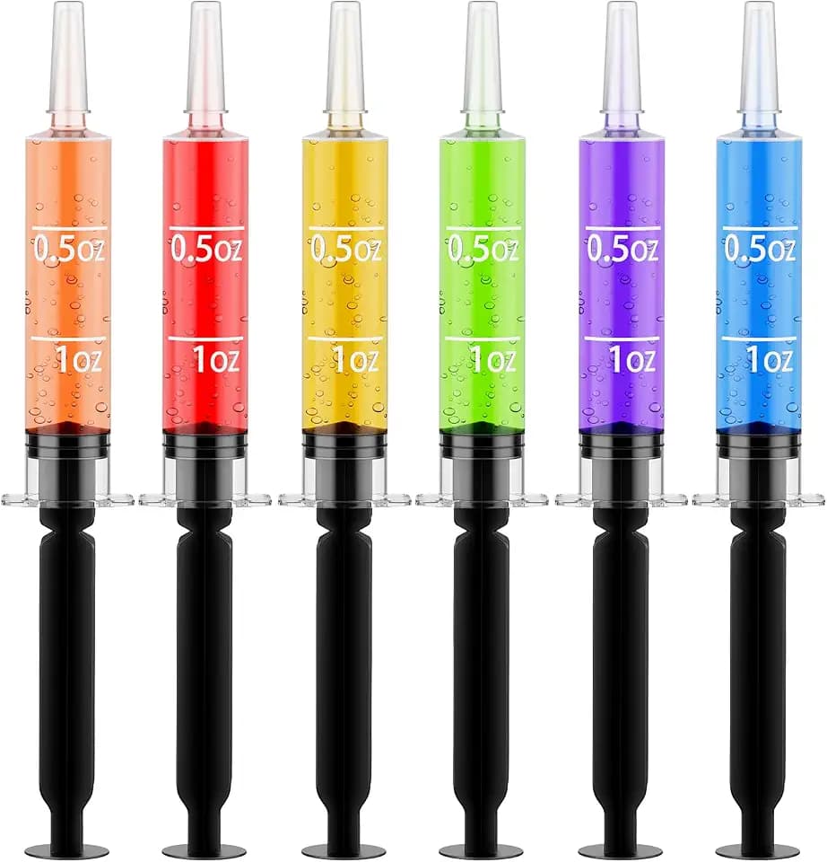 JOLLY CHEF 60 Pack 1.5oz Jello Shot Syringes with Caps, Plastic Syringes