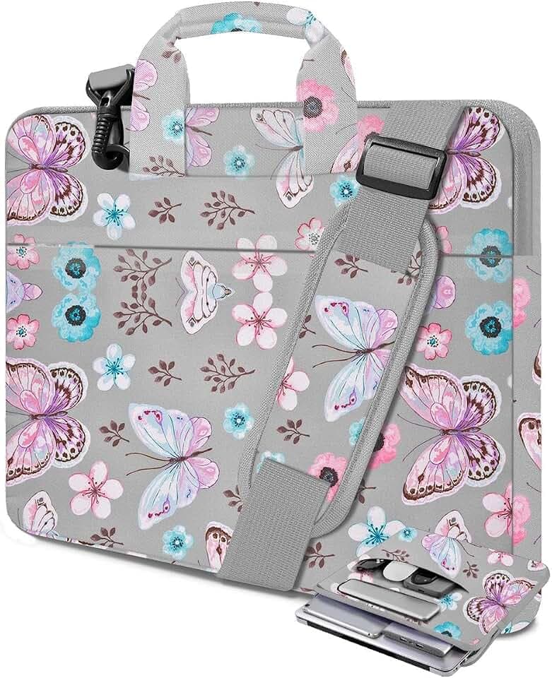 HSEOK 13.3 14 15 15.6 16 17,3 Zoll Laptop Umhängetasche, Robuste, Stoßfeste Schutz-Aktentasche mit Mehreren Taschen