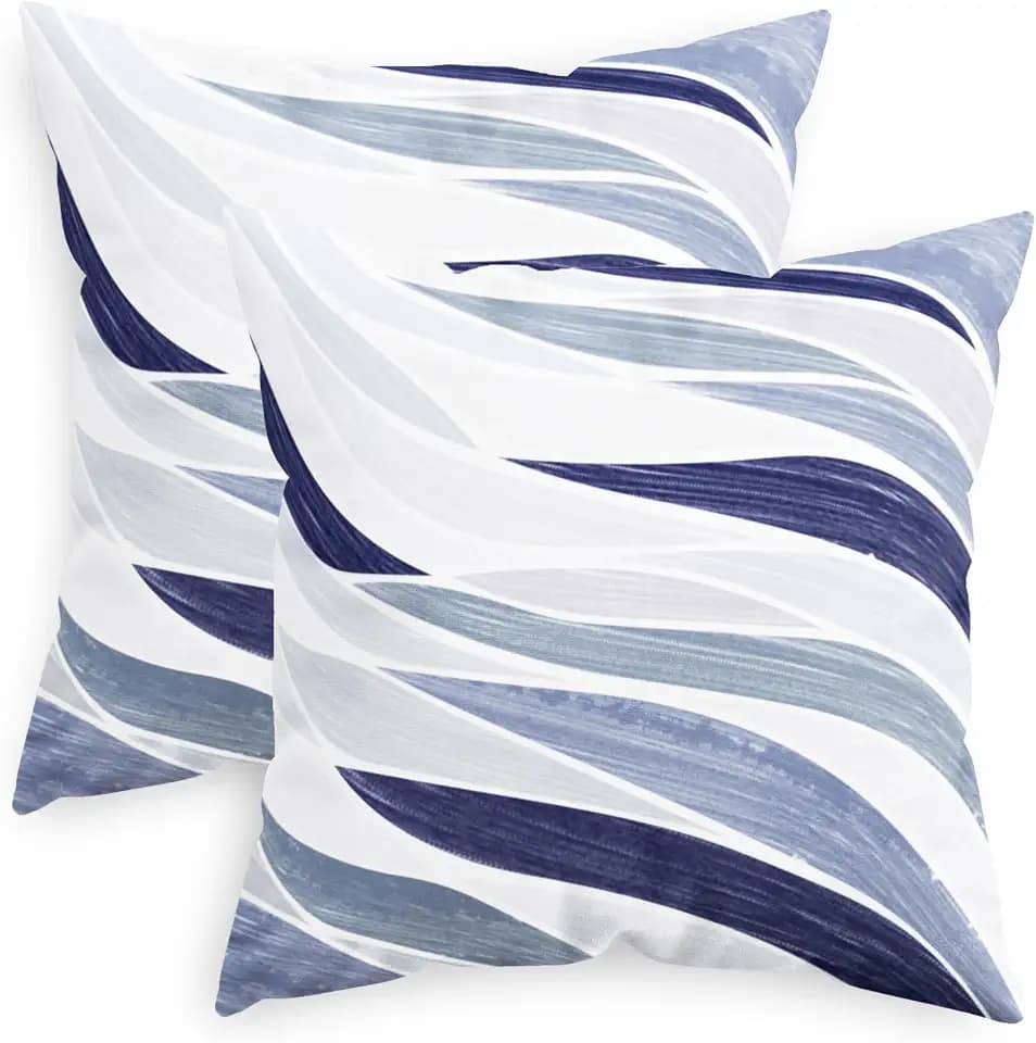 CaliTime Decorative Couch Throw Pillow Covers, 22 X 22 Inches, Navy Blue