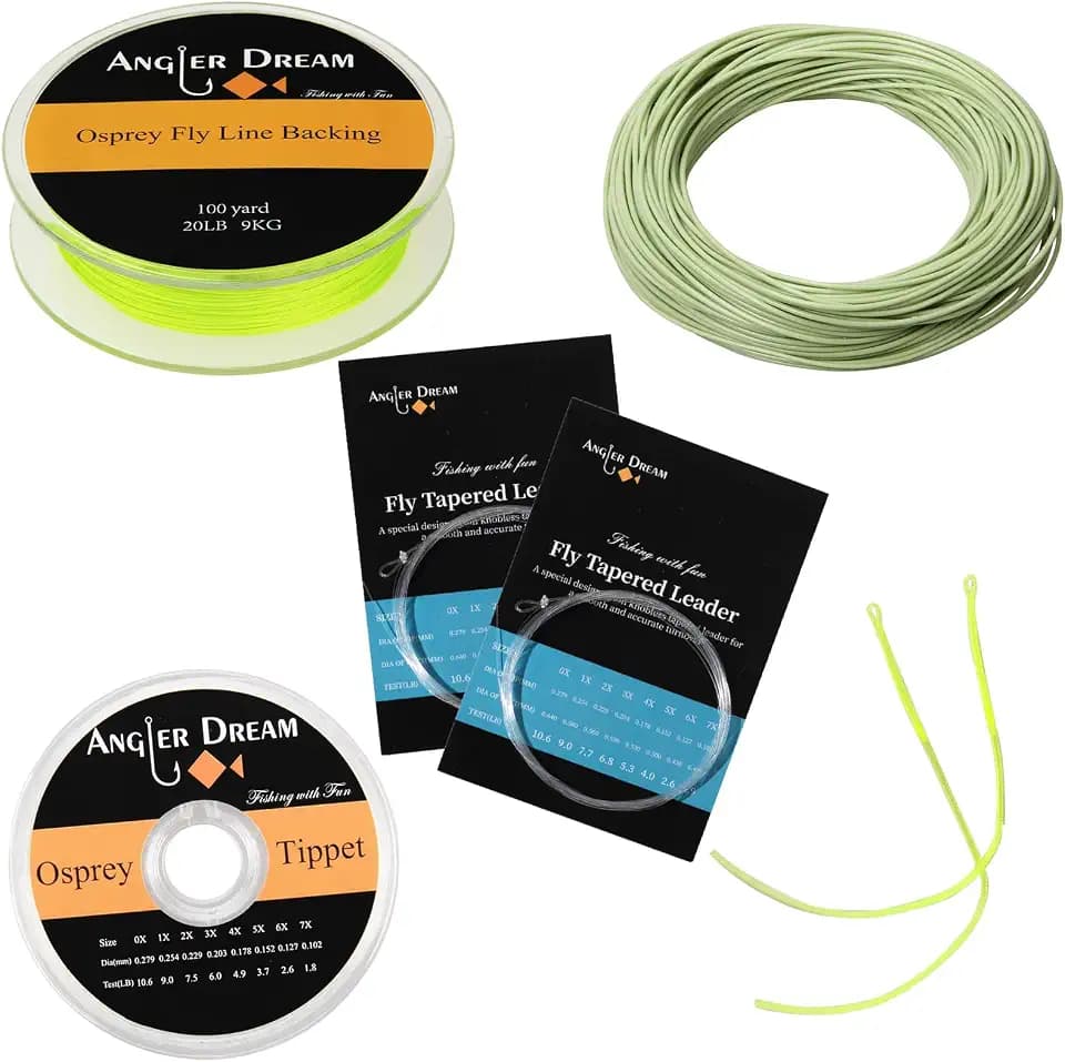 AnglerDream WF Fly Fishing Line Kit 1 2 3 4 5 6 7 8 9WT Fly Fishing Line Leader Braided Backing Fish Line