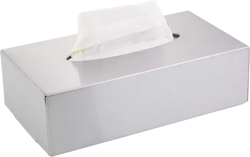 Axentia Taschentuchbox mit Wandmontage Set 8-teiliger aus Edelstahl in der Farbe Silber, Größe: 26x74x8,5 cm, 116941