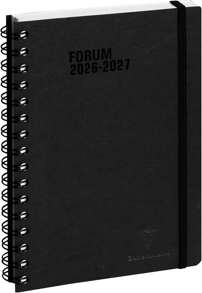 Exacompta - 214281E – Tageskalender Forum Office Age Bag – 15 x 21 cm – August 2025 bis Juli 2026 – Farbe Schwarz