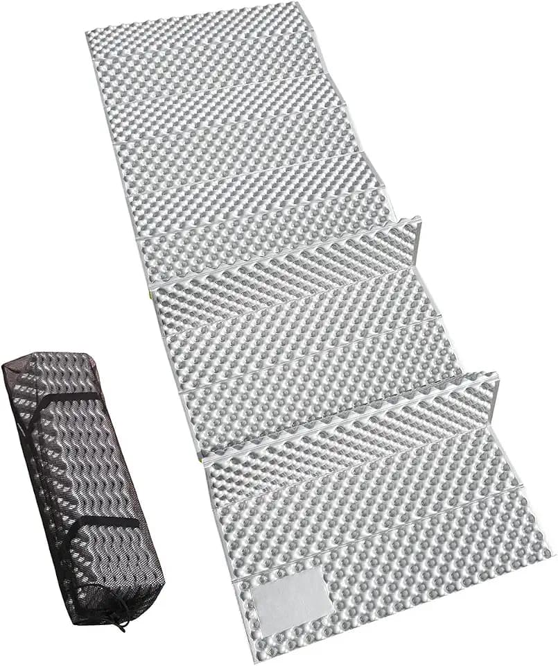Isomatte faltbar, IXPE-Schaum, 18mm dick, Aluminiumbeschichtung