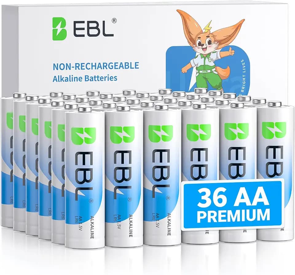 EBL AA Batteries 36 Pack Alkaline Double A Batteries, 12-Year Shelf Life