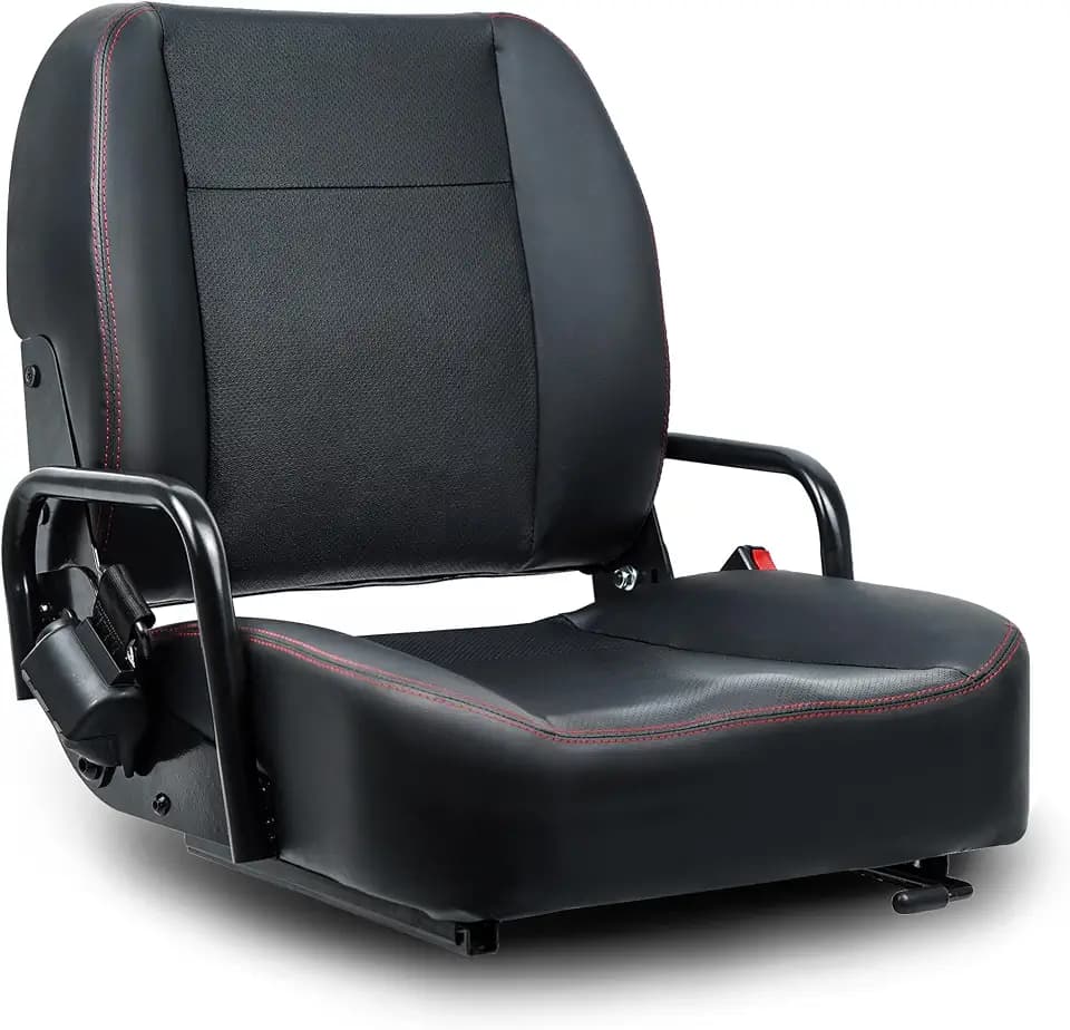 Universal Forklift Seat,Tractor Seat with Adjustable Back,Safety Belt and Operator Position Switch,Excavator Skid Loader Backhoe Dozer Telehandler