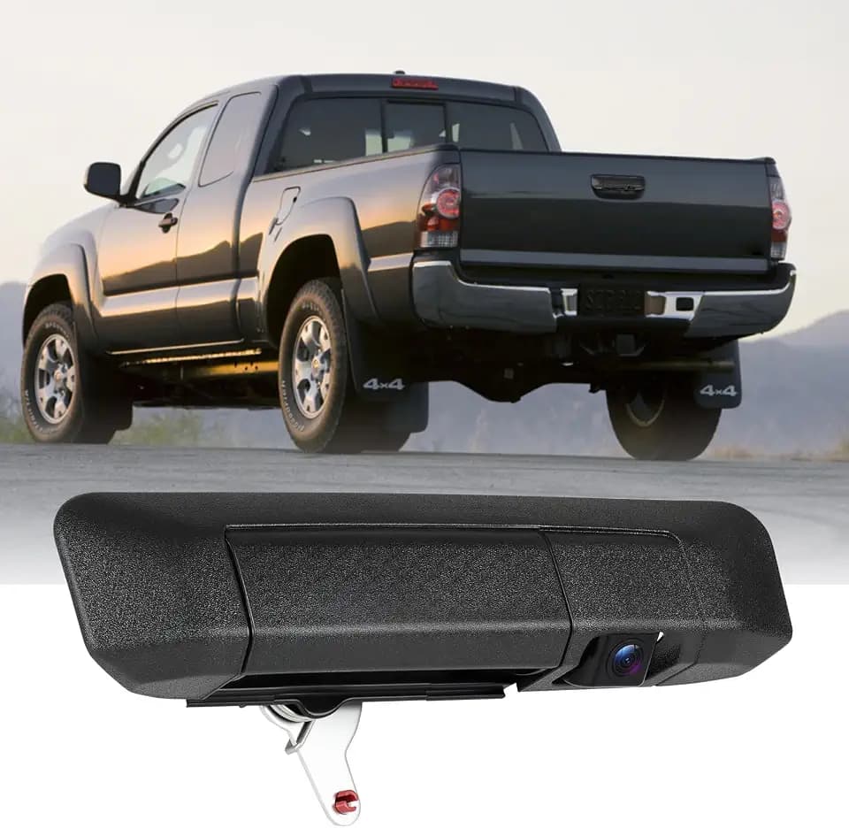 Tailgate Handle Backup Camera for Toyota Tacoma 2005 2006 2007 2008 2009 2010 2011 2012 2013 2014 Replacement Reverse Rear View Back Up Camera IP67 Waterproof with Guide Lines