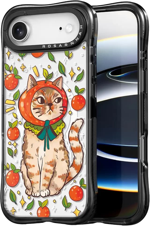 Rosarnnah for iPhone Air Case Aesthetic Black, Kitty Cat