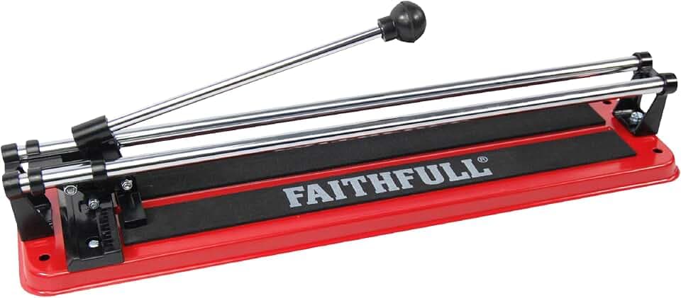 Faithfull Fliesenschneider 400 mm – Manueller Fliesenschneider mit Doppelschiene für Wand-, Boden- und Bruchfliesen bis 400 mm im Quadrat, 280 mm Diagonale und 10 mm Dicke