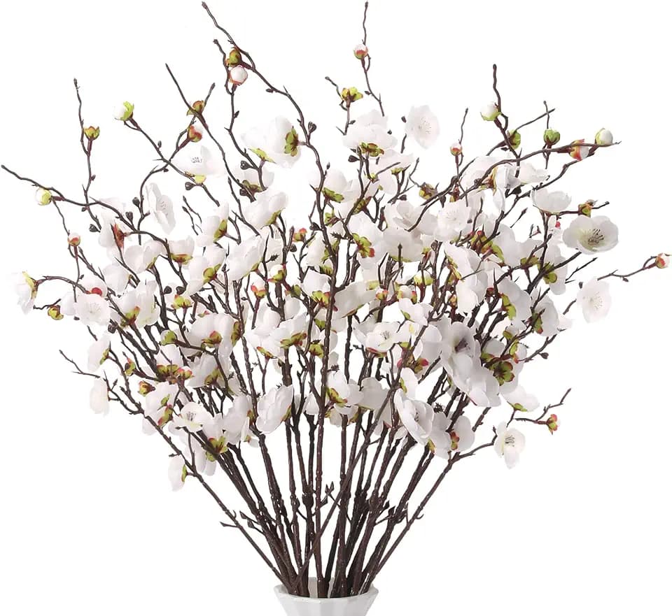 20pcs White Cherry Blossom Branches 22" Cherry Blossom Decor