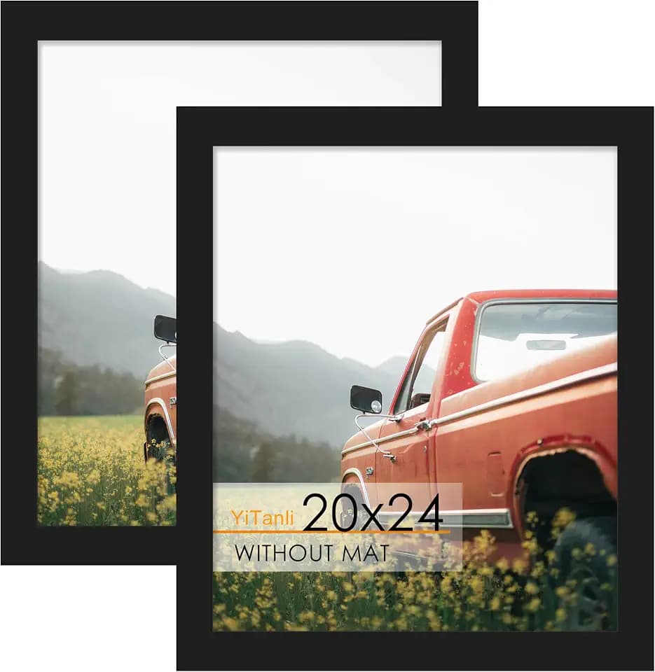 20x24 Picture Frame Set of 2, Engineered Wood for 24x20.Black