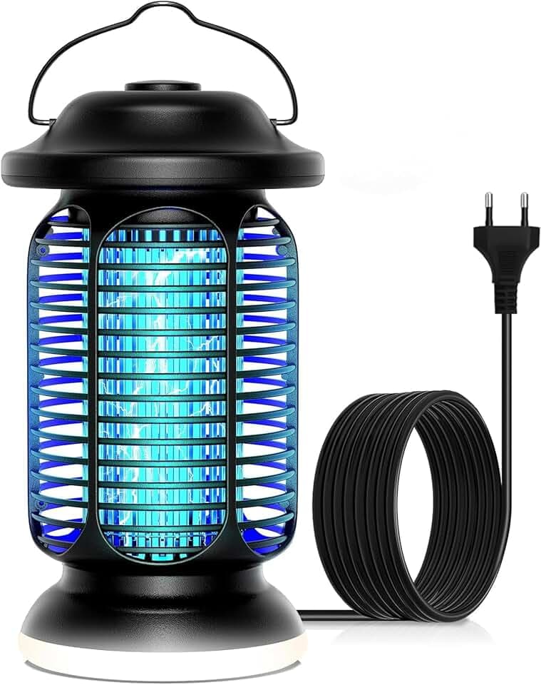 Insektenvernichter Elektrisch 20W 4000V | Fliegenfalle Elektrisch mit IPX4 Wassergeschützt | Hochwirksame Mückenlampe für Innen/Außen | Erweitertes Netzdesign & Integrierte LED-Beleuchtung