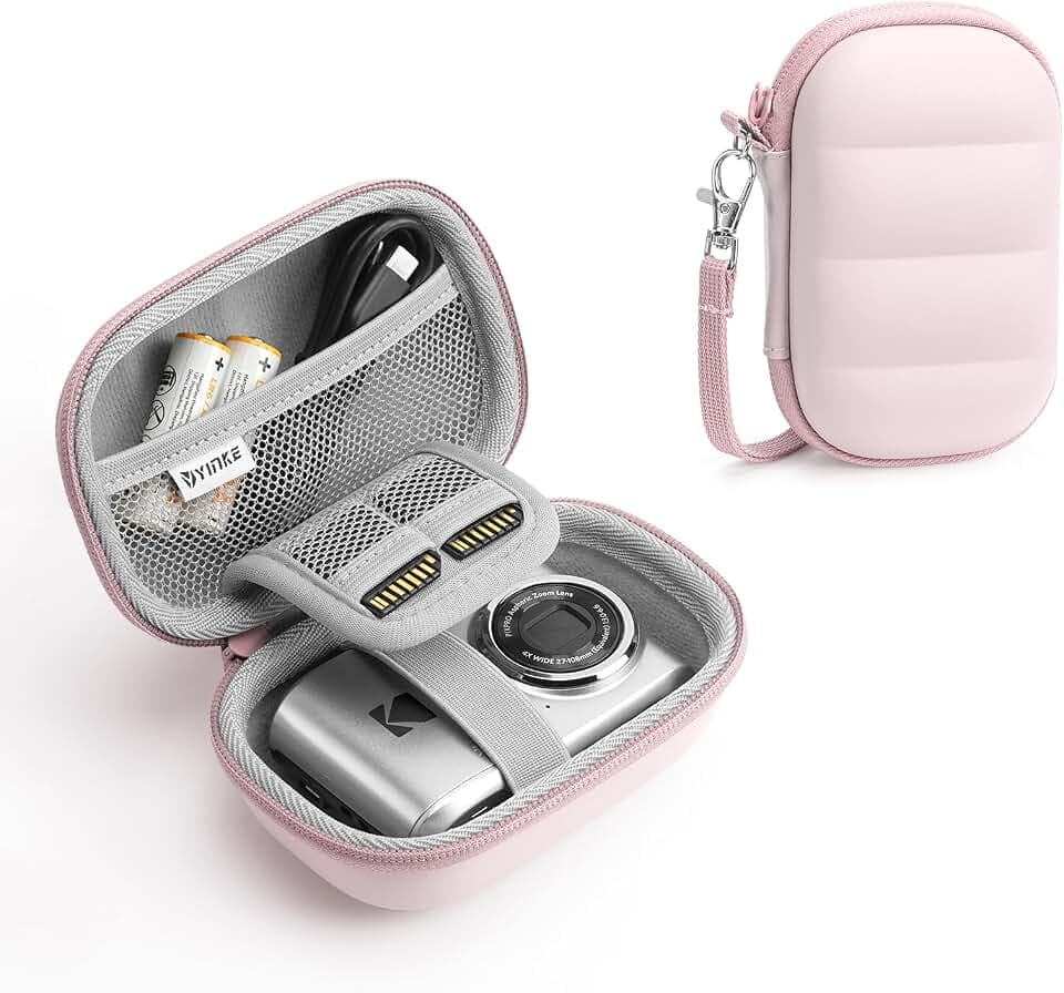 Digital Camera Case for CAMKORY/KODAK PIXPRO with SD Card Storage, Pink