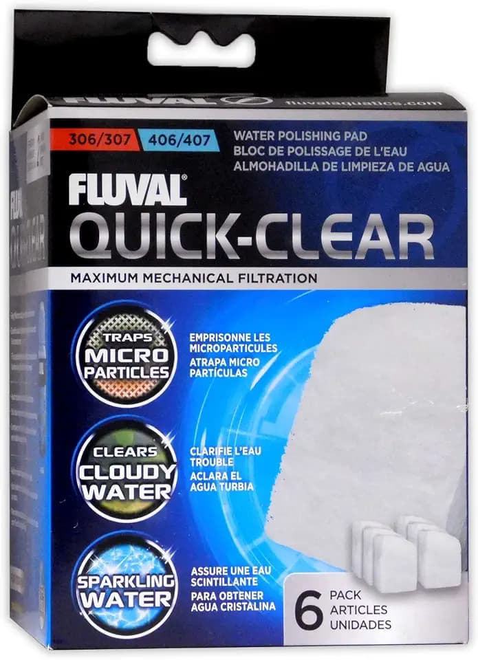 Fluval Quick-Clear Water Polishing Pads, 6-Pack