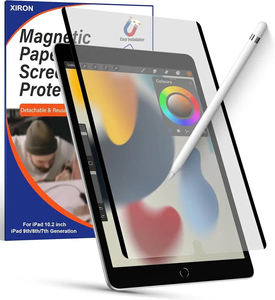 Magnetic Paper Screen Protector for iPad 9th/8th/7th Generation (10.2-inch) 2021/2020/2019, Detachable Matte Screen film compatible with iPad 10.2-inch, Write and Draw Like on Paper, Anti-Glare Screen Protector