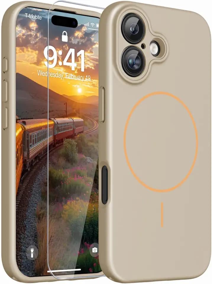 Magnetic for iPhone 17 Case,Shockproof Matte Cover,Desert Gold