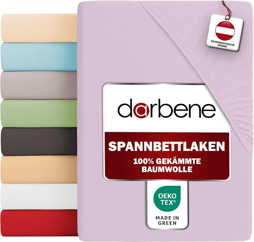 DarBene® Spannbettlaken, Oeko-TEX, Flieder, 140x200 cm